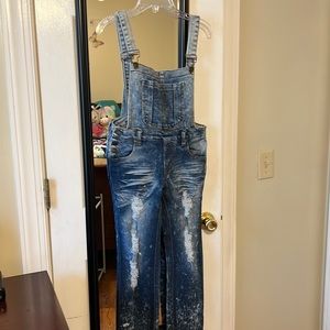 Destructive splattered denim jumper